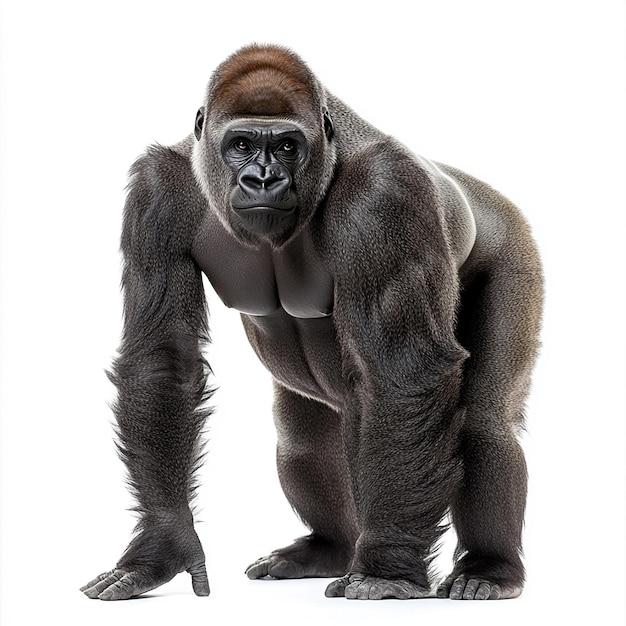 Photo gorilla with white background