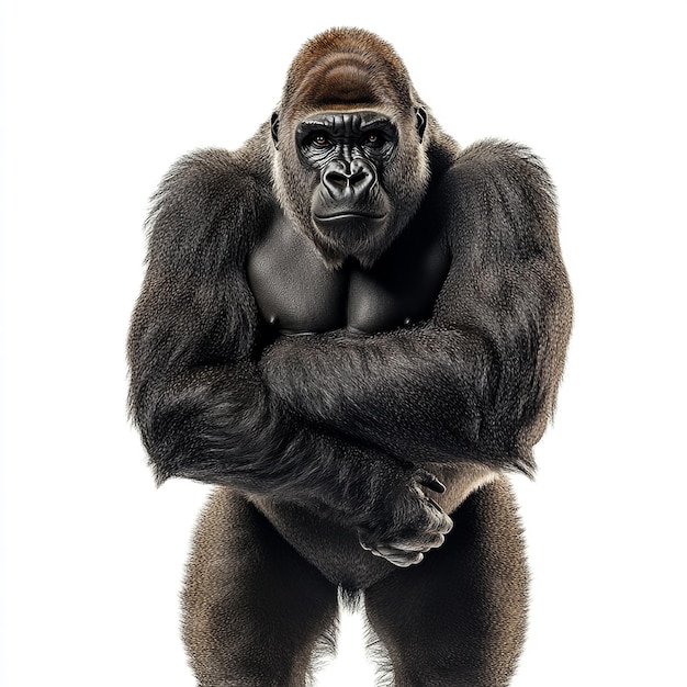 Photo gorilla with white background