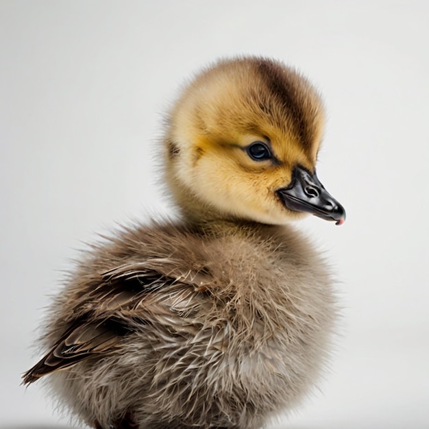 a gosling on a white background