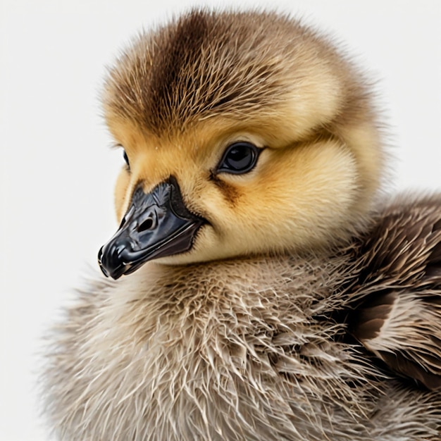 a gosling on a white background