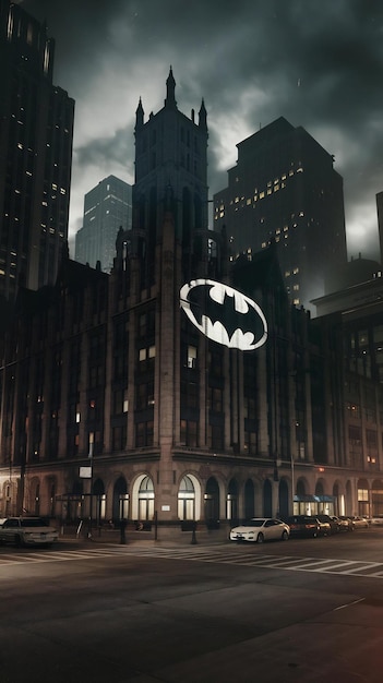 Photo gotham city style image of downtown chicago