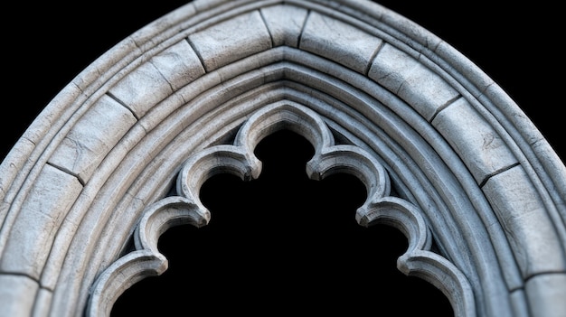 Photo gothic architecture detail with arched window