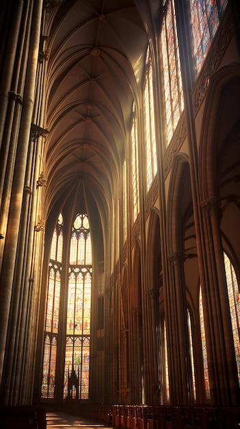 Gothic Cathedral Interior High Ribbed Vaults