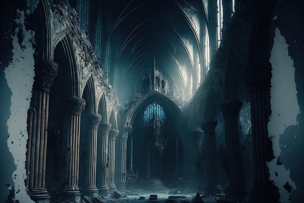 Gothic cathedral interior