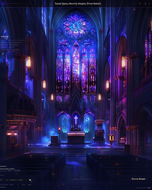 Gothic Cathedral With Stained Glass Transitions Vertical Emp Unique Architecture Idea Designs