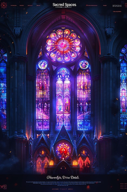 Gothic Cathedral With Stained Glass Transitions Vertical Emp Unique Architecture Idea Designs