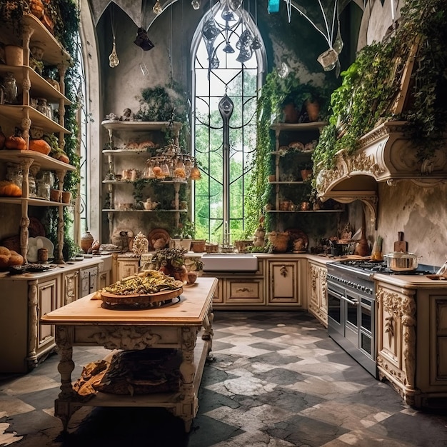 gothic style kitchen