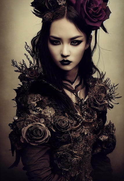 gothic style model dark black style