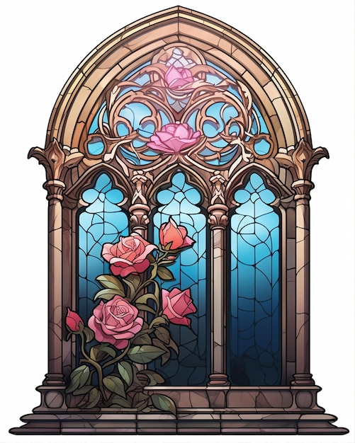 Gothic Style Stained Glass Window Design