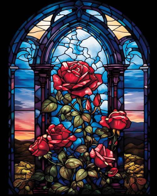 Gothic Style Stained Glass Window