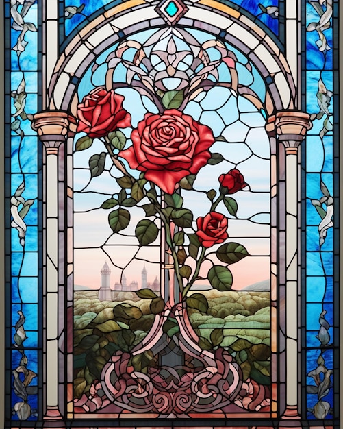 Gothic Style Stained Glass Window