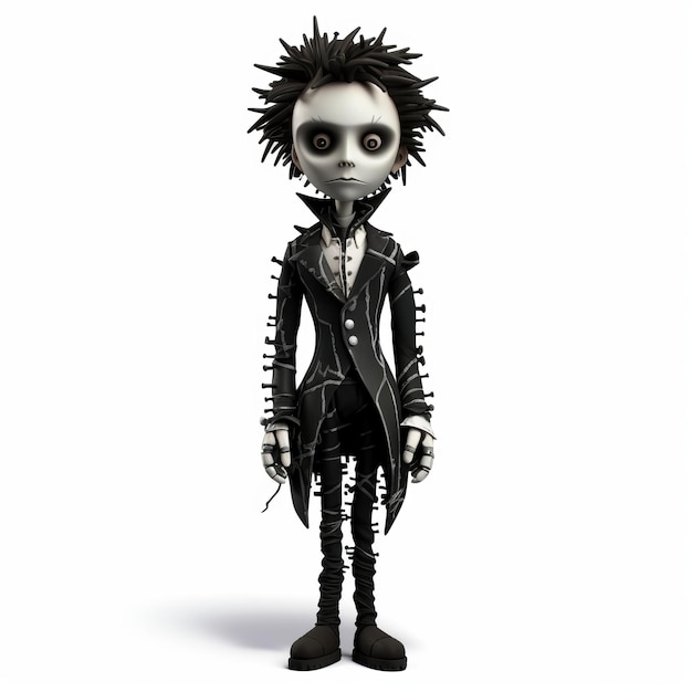 Photo gothicpunk cartoon character spooky and highly realistic