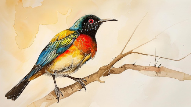 Photo goulds sunbird with its metallic plumage