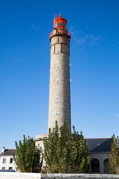 The Goulphar lighthouse of the famous Belle Ile en Mer island in France