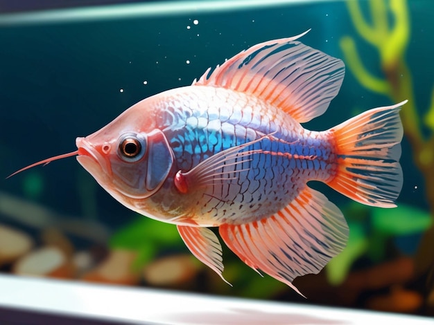 gourami fish with golden yellow scales and silver scales