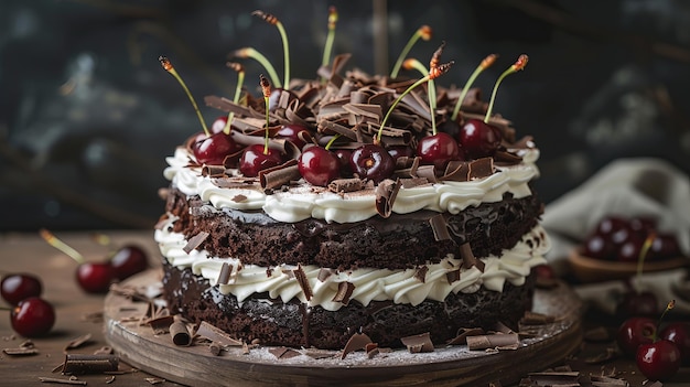 Gourmet Black Forest Cake with Cherries