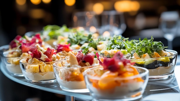 Photo a gourmet buffet a celebration of freshness and elegance