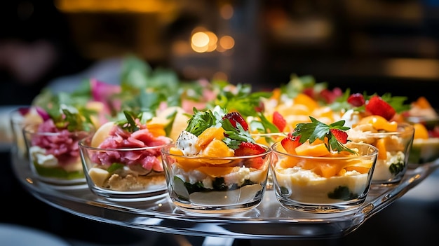 Photo a gourmet buffet a celebration of freshness and elegance