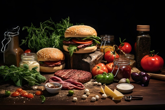 Gourmet Burger Ingredients