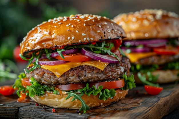 Gourmet Cheeseburger CloseUp