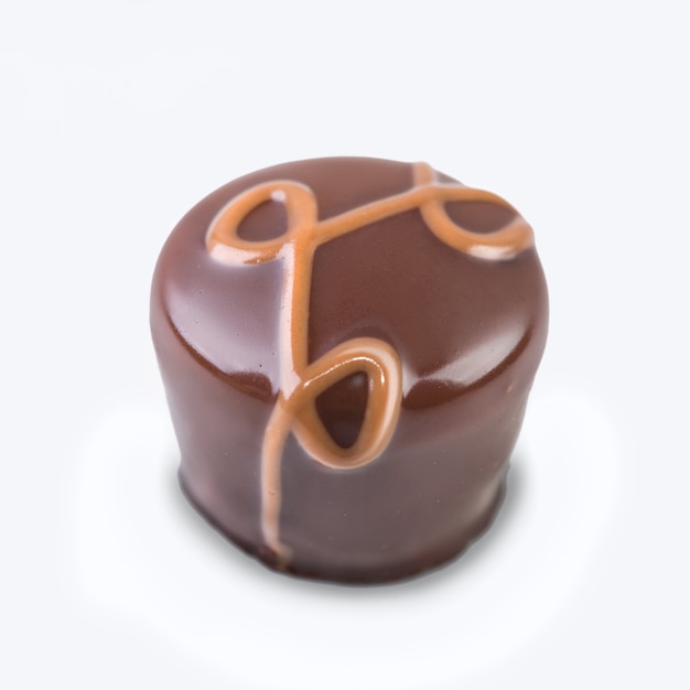 Gourmet chocolate truffle on white