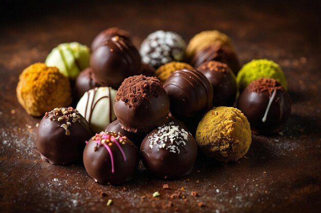 Gourmet chocolate truffles in assorted flavors