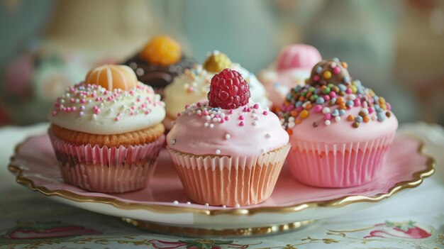 gourmet cupcaeks on a plate