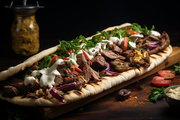 Photo gourmet doner kebab with truffle oil yummy doner kebab food image photography