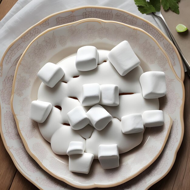 Photo gourmet marshmallow delight on a plate