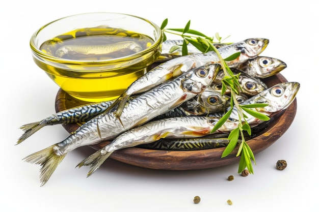 Gourmet Sardine Dish Isolated On White Background