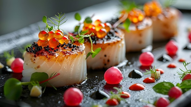 Gourmet Seared Scallops with Caviar and Fresh Herbs A Luxurious Culinary Delight