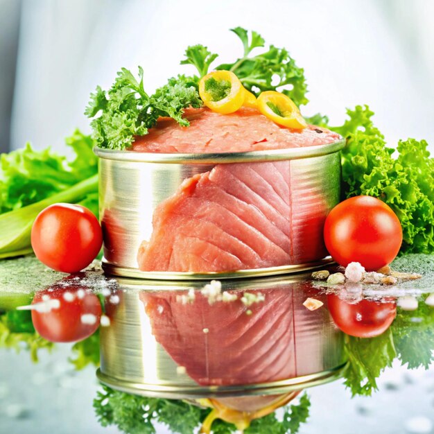 Photo gourmet spiral tuna cuts and canned tuna delicacies a culinary journey through premium seafood