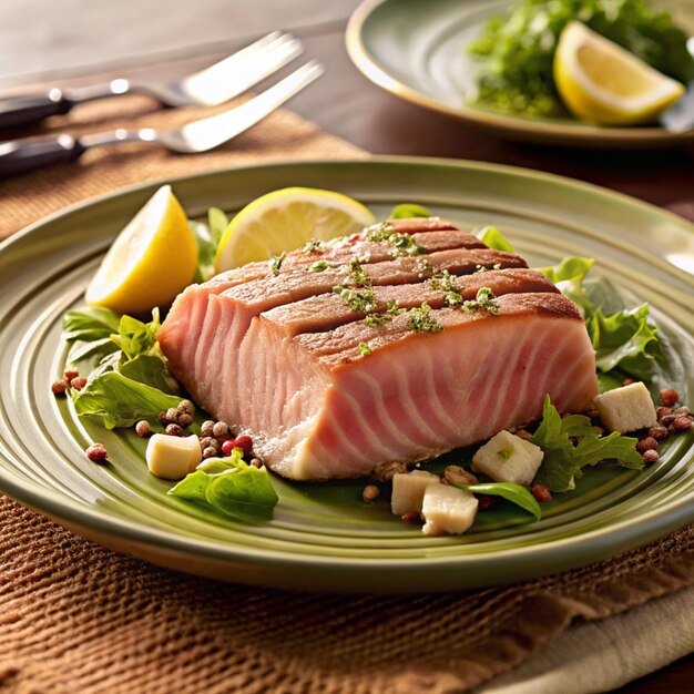 Photo gourmet spiral tuna cuts and canned tuna delicacies a culinary journey through premium seafood