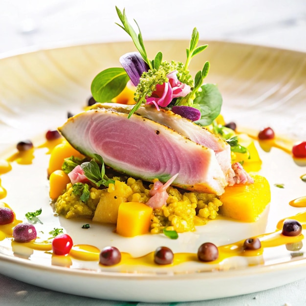 Photo gourmet tuna plates and culinary creations a fine dining experience with fresh tuna cuts