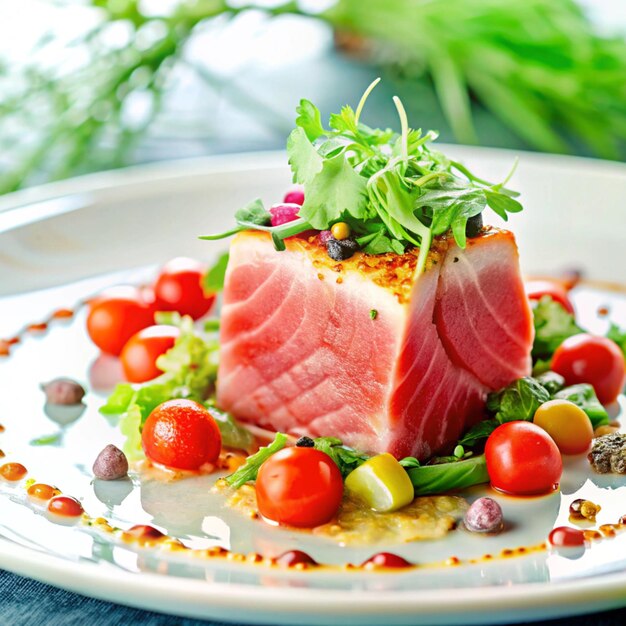 Photo gourmet tuna plates and culinary creations a fine dining experience with fresh tuna cuts