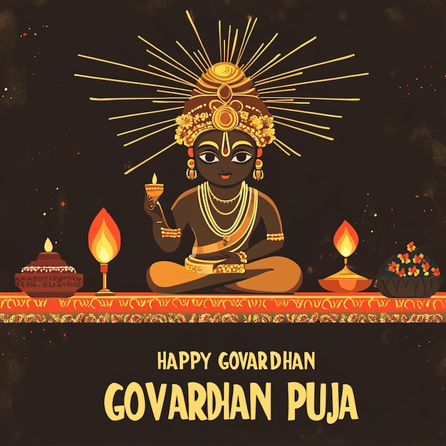 Photo goverdhan puja as it is also known hindu festivalx9 illustration