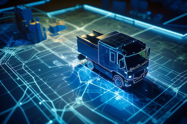 GPSequipped vehicles and packages are tracked on a digital map allowing for precise monitoring and delivery