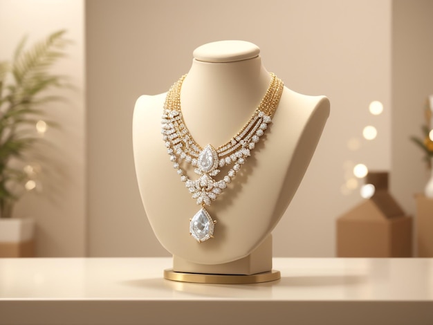 Graceful Adornments Bust Showcase Jewelry Display for Necklace Pendants