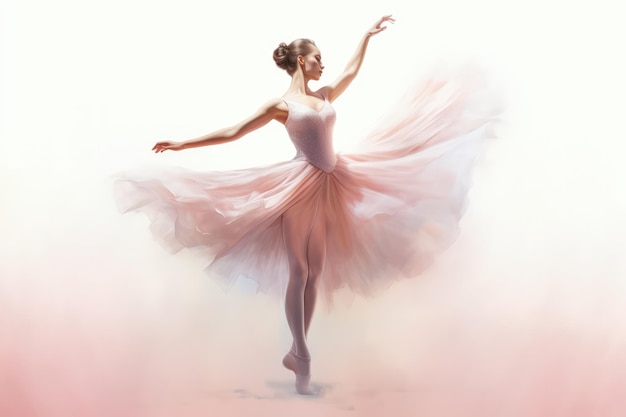 Graceful Ballerina in MidLeap Pose Generative AI