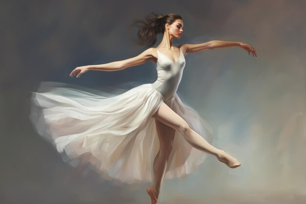 Graceful Ballerina in MidLeap Pose Generative AI