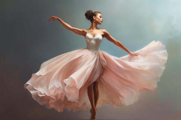 Graceful Ballerina in MidLeap Pose Generative AI