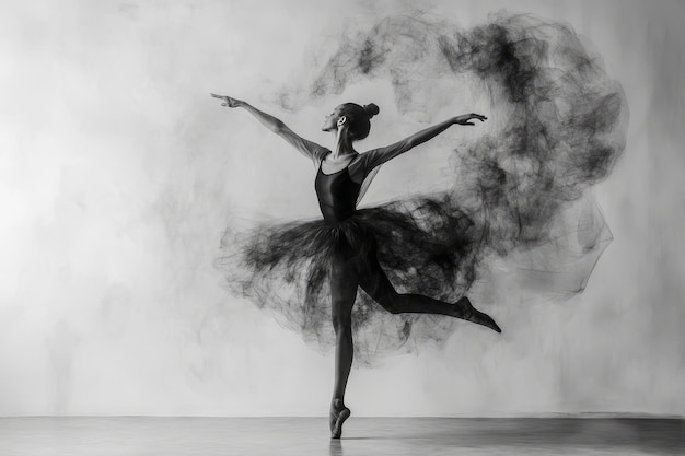 A graceful ballet dancer in motion showcasing elegance and artistry