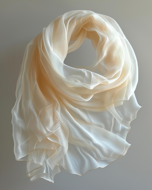 Graceful and elegant fabric piece gently billowing and floating through the serene air