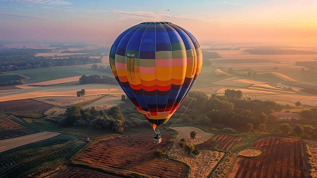 Graceful floating Colorful hot air balloon