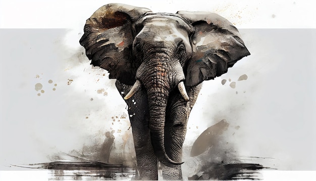 Graceful Giants Majestic Elephants in the Style of a Legendary Artist Perfect for Captivating Design Projects and Creative Inspirations Generative AI Illustration