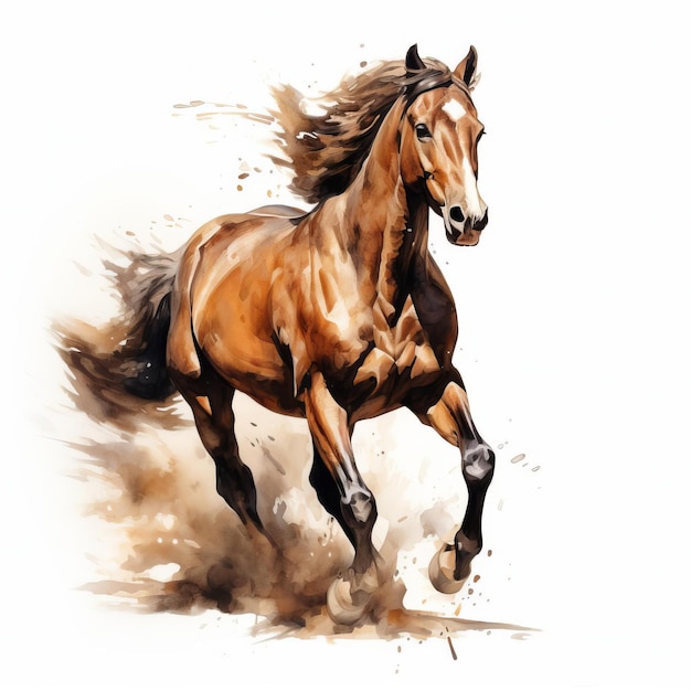 Graceful Horse Pose On White Background