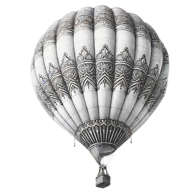 Photo graceful hot air balloon intricate sketch of elegance and craftsmanship in detailed design