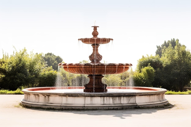 The Graceful TwoTiered Fountain In The Afternoon Sunlight on a Clear PNG or White Background