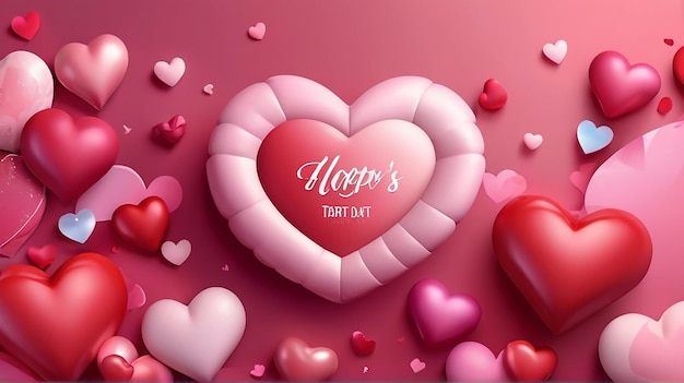 Gradient 3D valentines day background