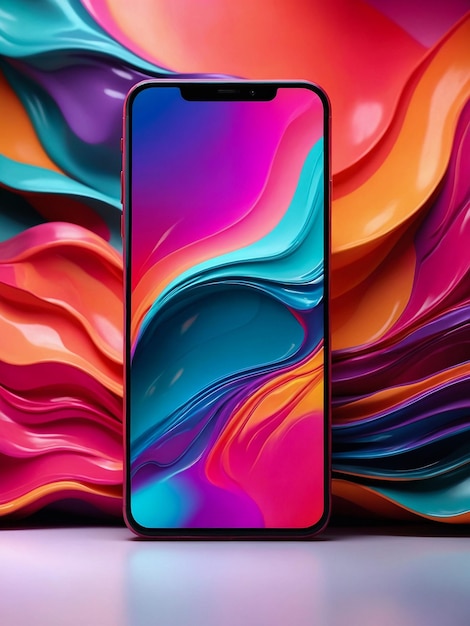 Gradient abstract background mesh masked into phone shape